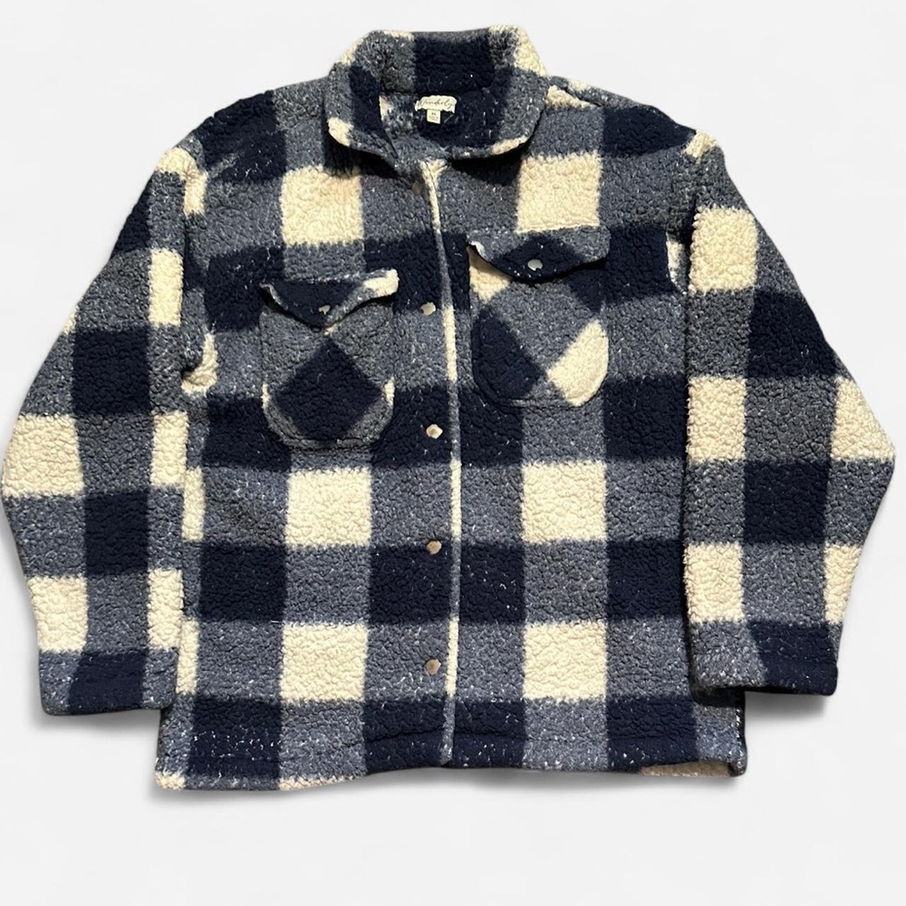 Wonderly Navy and Cream Sherpa Jacket